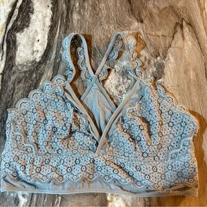 Aerie Lace Bralette in Dusty Blue size Medium